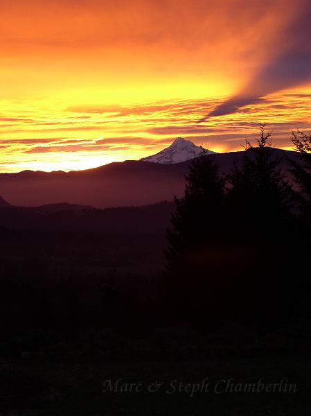 sunrise from Dome 1-05.jpg - Shadow of Mt Hood on the sky. (Picture taken by Tim Kredlo)